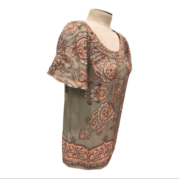 Michael Kors, Silk, flutter sleeve, paisley top - Picture 3 of 9